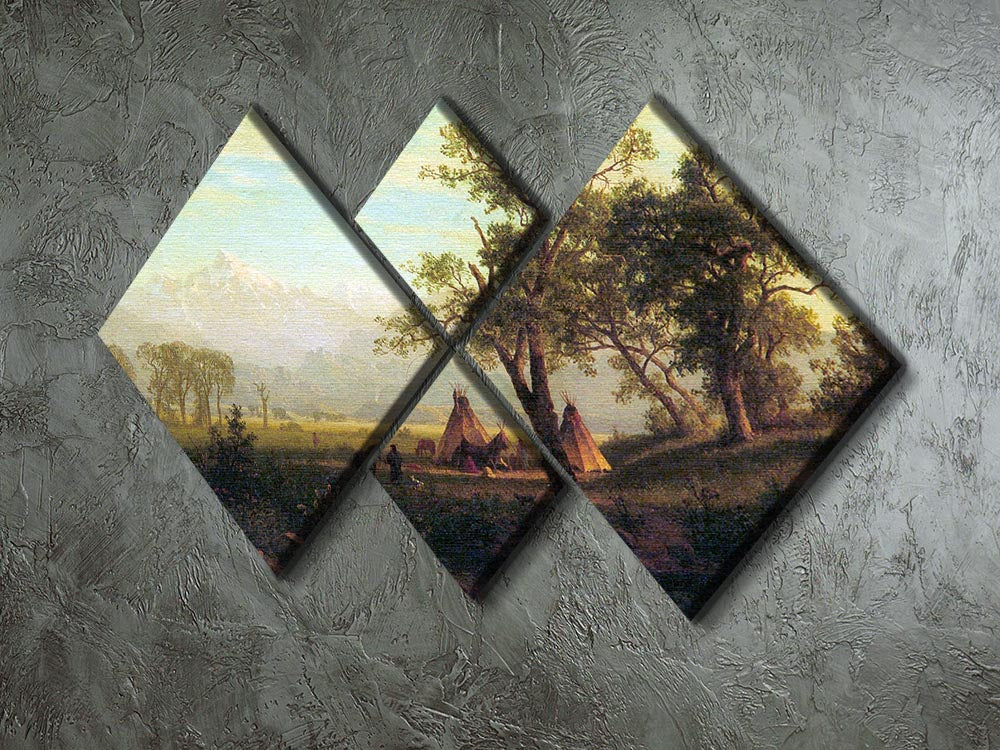 Wind River Mountains in Nebraska by Bierstadt 4 Square Multi Panel Canvas - Canvas Art Rocks - 2