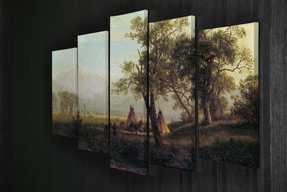 Wind River Mountains in Nebraska by Bierstadt 5 Split Panel Canvas - Canvas Art Rocks - 2