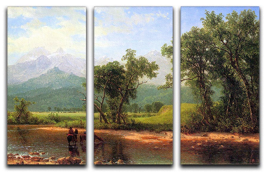 Wind River Mountains landscape in Wyoming by Bierstadt 3 Split Panel Canvas Print - Canvas Art Rocks - 1