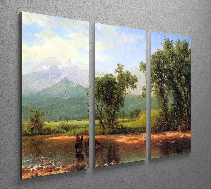 Wind River Mountains landscape in Wyoming by Bierstadt 3 Split Panel Canvas Print - Canvas Art Rocks - 2