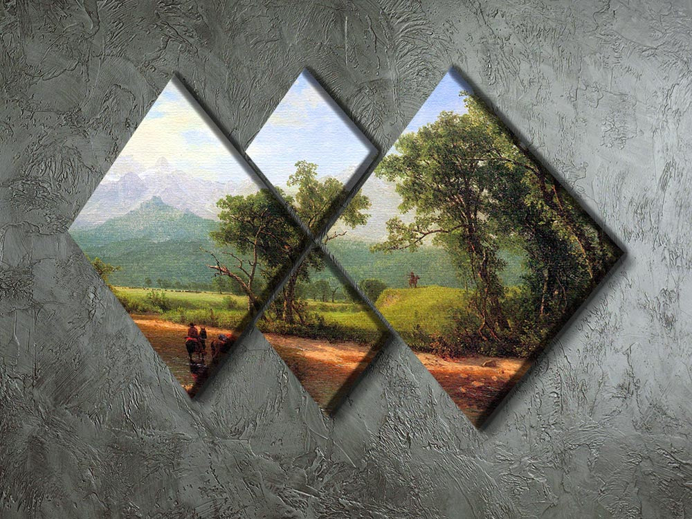 Wind River Mountains landscape in Wyoming by Bierstadt 4 Square Multi Panel Canvas - Canvas Art Rocks - 2