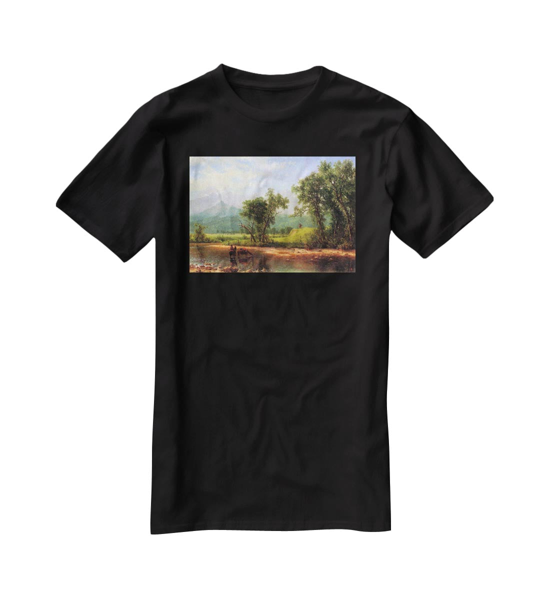 Wind River Mountains landscape in Wyoming by Bierstadt T-Shirt - Canvas Art Rocks - 1