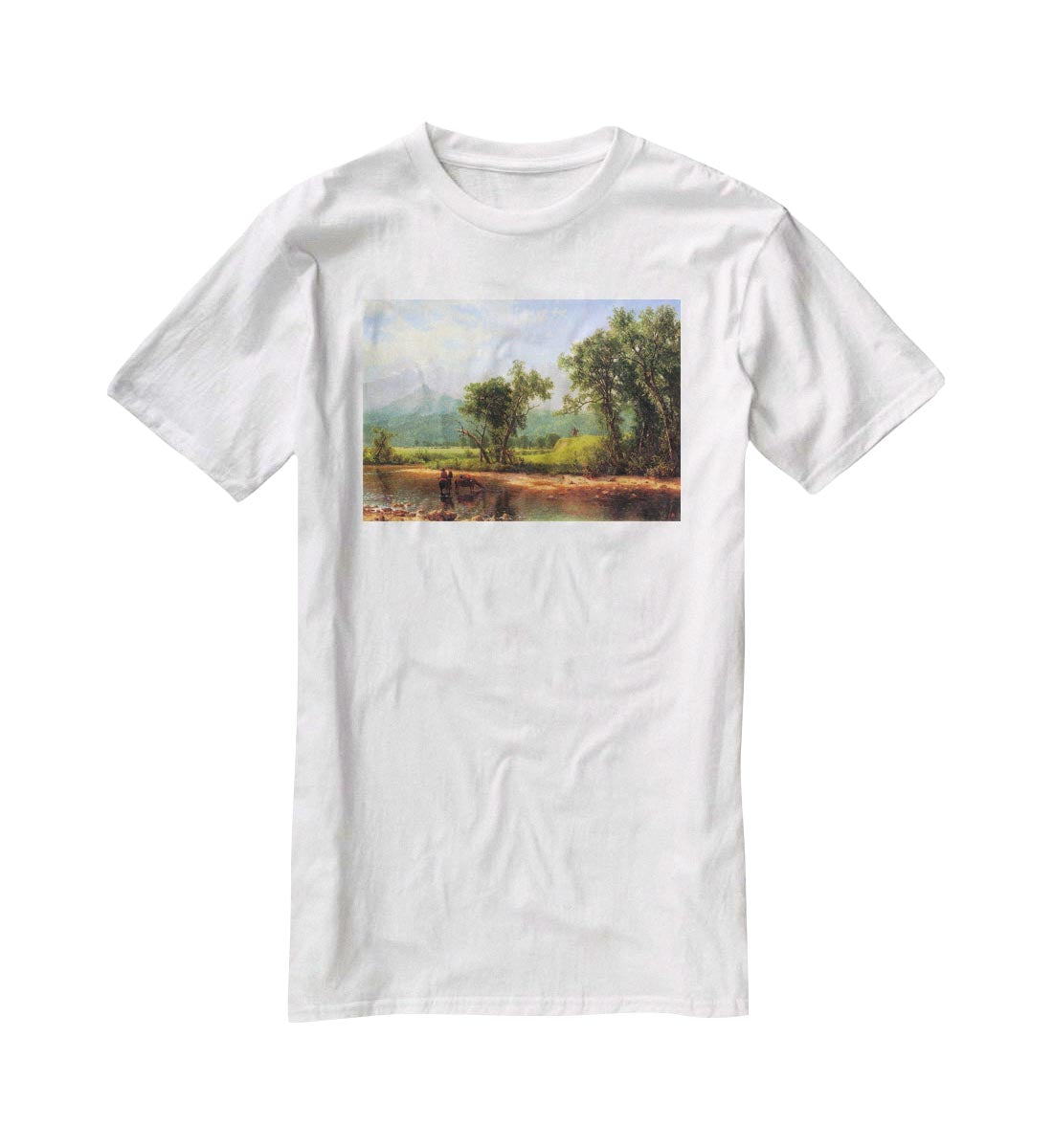Wind River Mountains landscape in Wyoming by Bierstadt T-Shirt - Canvas Art Rocks - 5