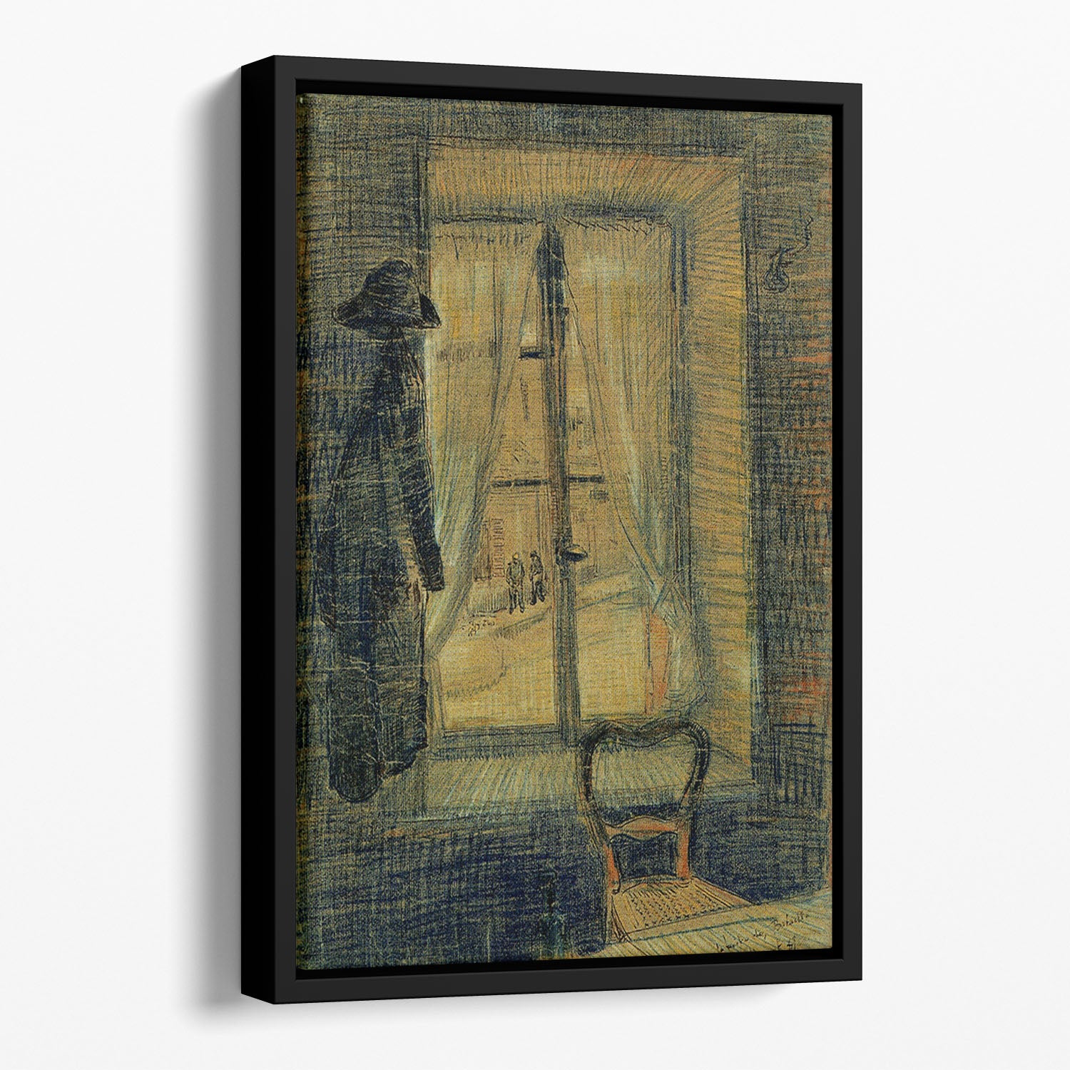 Window in the Bataille Restaurant by Van Gogh Floating Framed Canvas