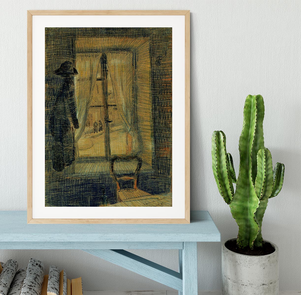 Window in the Bataille Restaurant by Van Gogh Framed Print - Canvas Art Rocks - 3