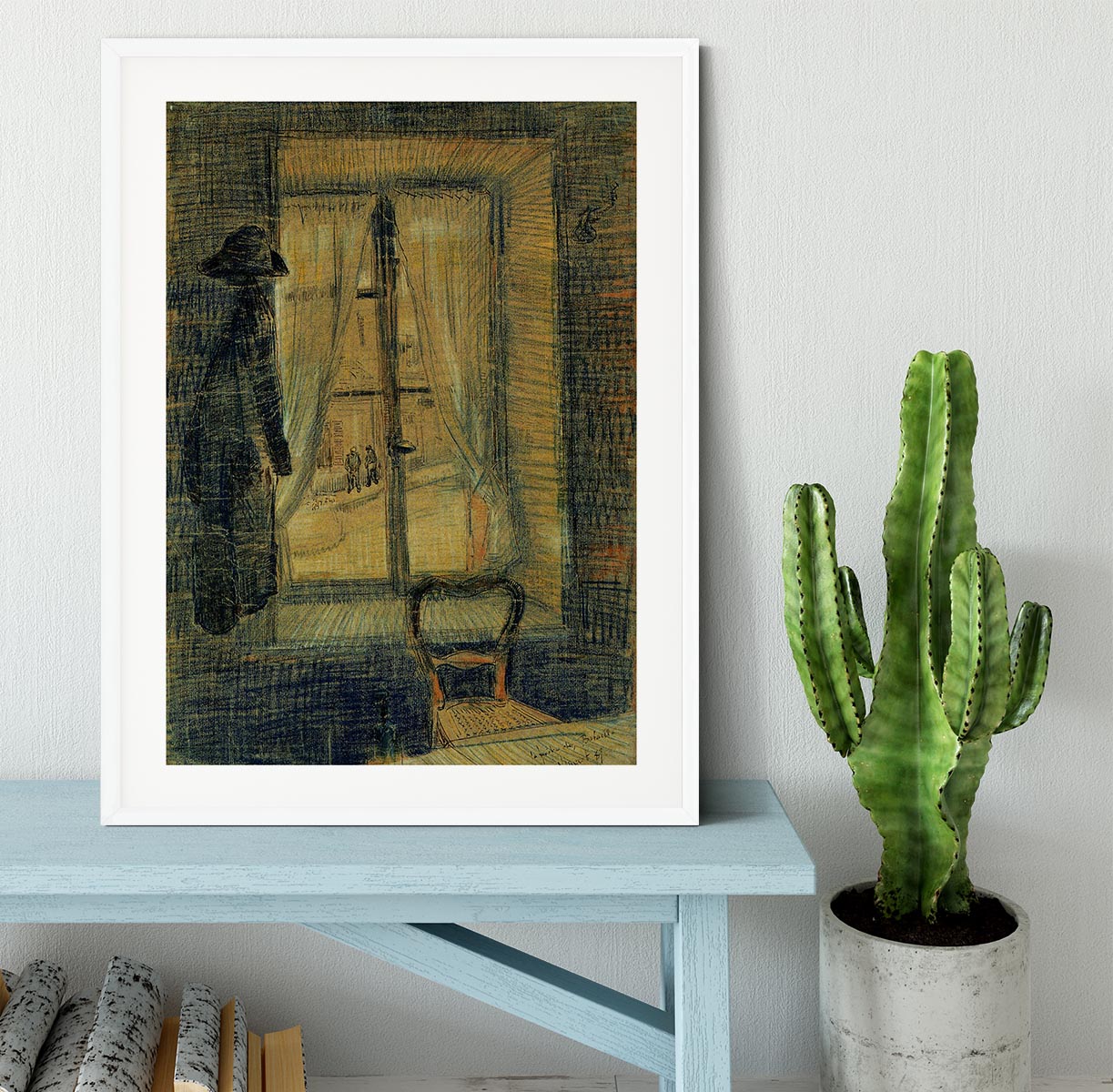 Window in the Bataille Restaurant by Van Gogh Framed Print - Canvas Art Rocks - 5