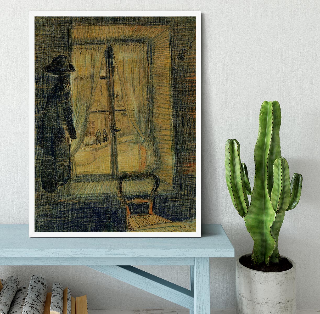 Window in the Bataille Restaurant by Van Gogh Framed Print - Canvas Art Rocks -6