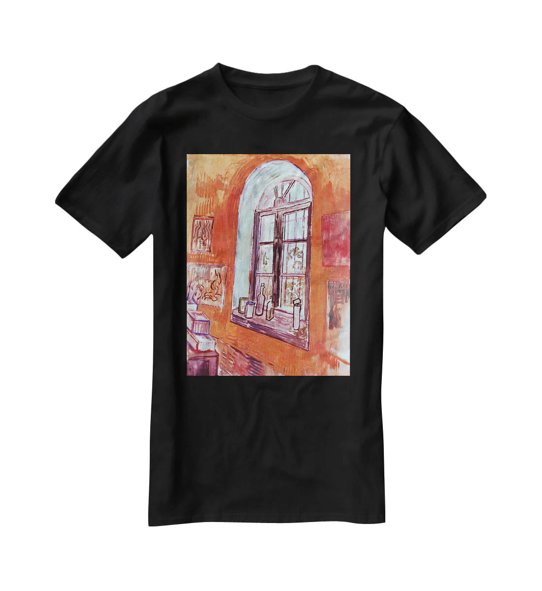 Window of Vincent s Studio at the Asylum by Van Gogh T-Shirt - Canvas Art Rocks - 1