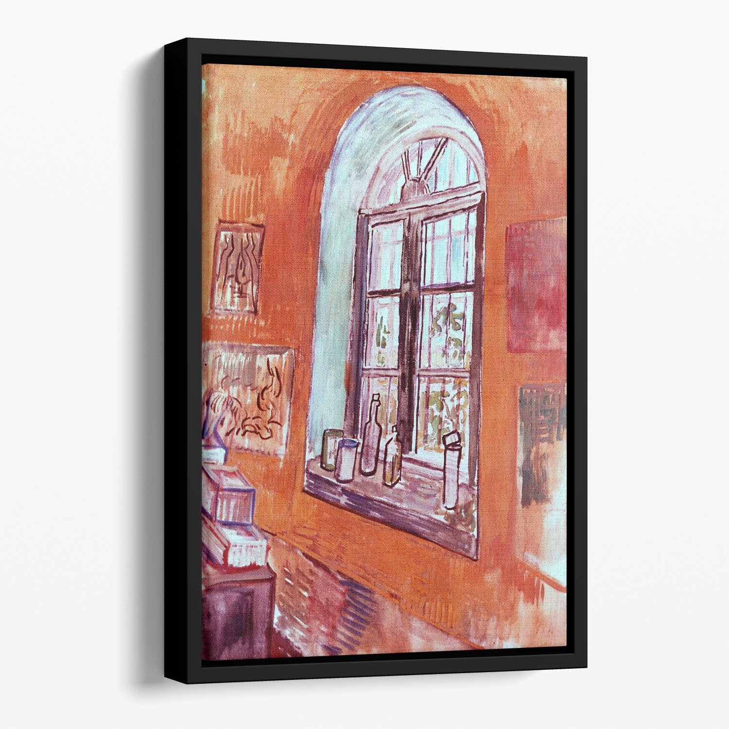 Window of Vincent s Studio at the Asylum by Van Gogh Floating Framed Canvas