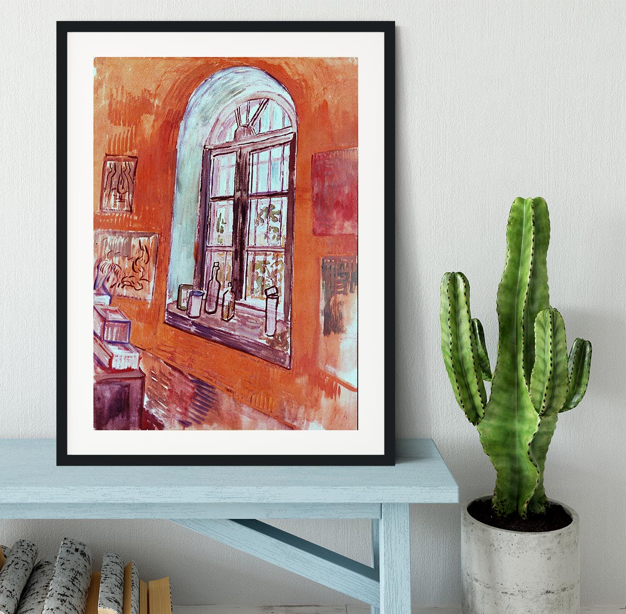 Window of Vincent s Studio at the Asylum by Van Gogh Framed Print - Canvas Art Rocks - 1