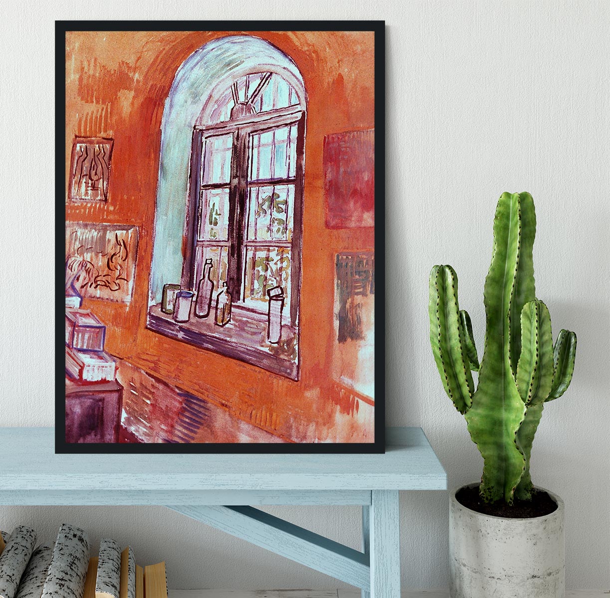 Window of Vincent s Studio at the Asylum by Van Gogh Framed Print - Canvas Art Rocks - 2