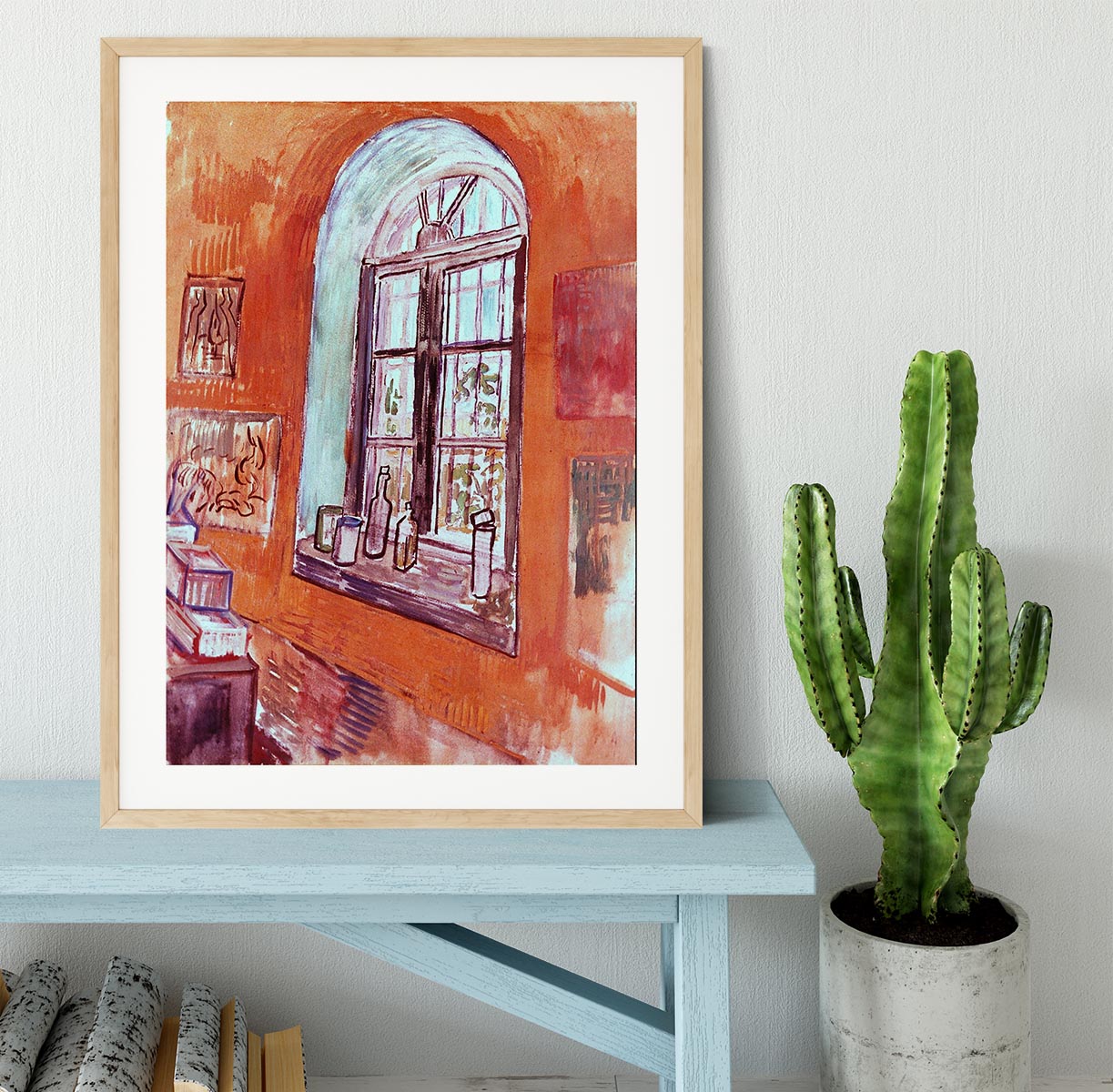 Window of Vincent s Studio at the Asylum by Van Gogh Framed Print - Canvas Art Rocks - 3