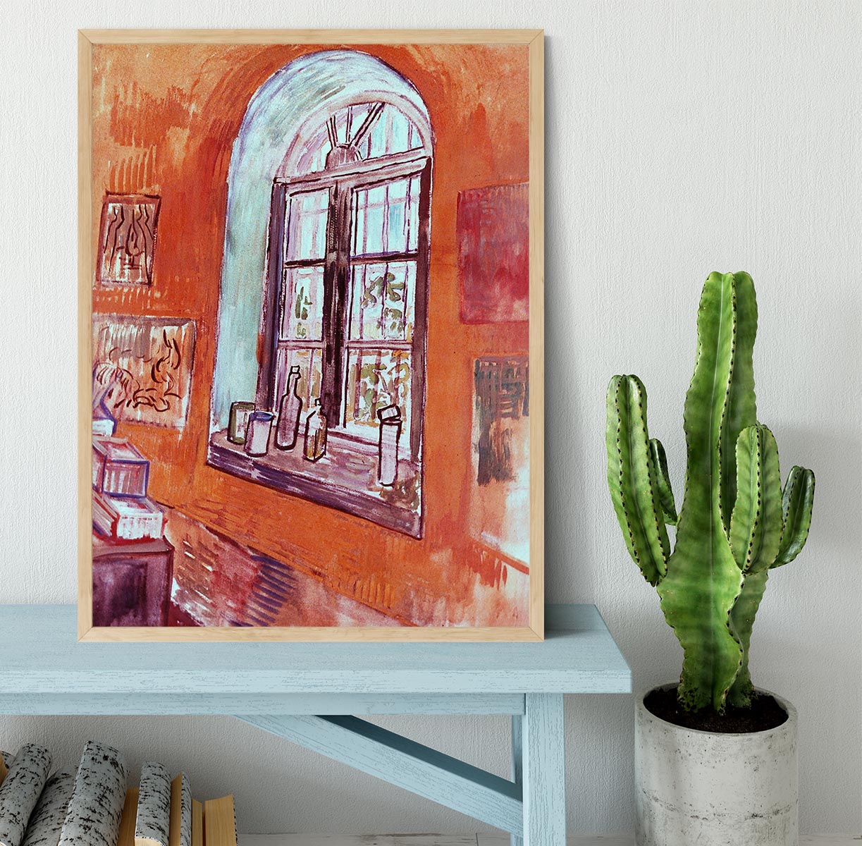 Window of Vincent s Studio at the Asylum by Van Gogh Framed Print - Canvas Art Rocks - 4