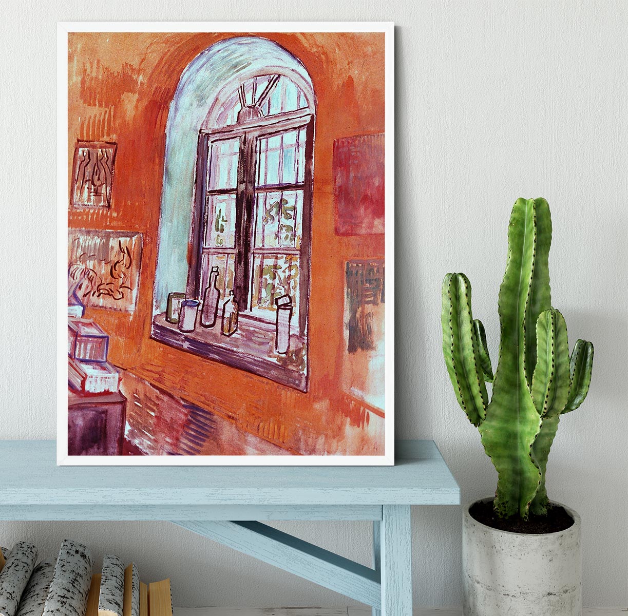 Window of Vincent s Studio at the Asylum by Van Gogh Framed Print - Canvas Art Rocks -6