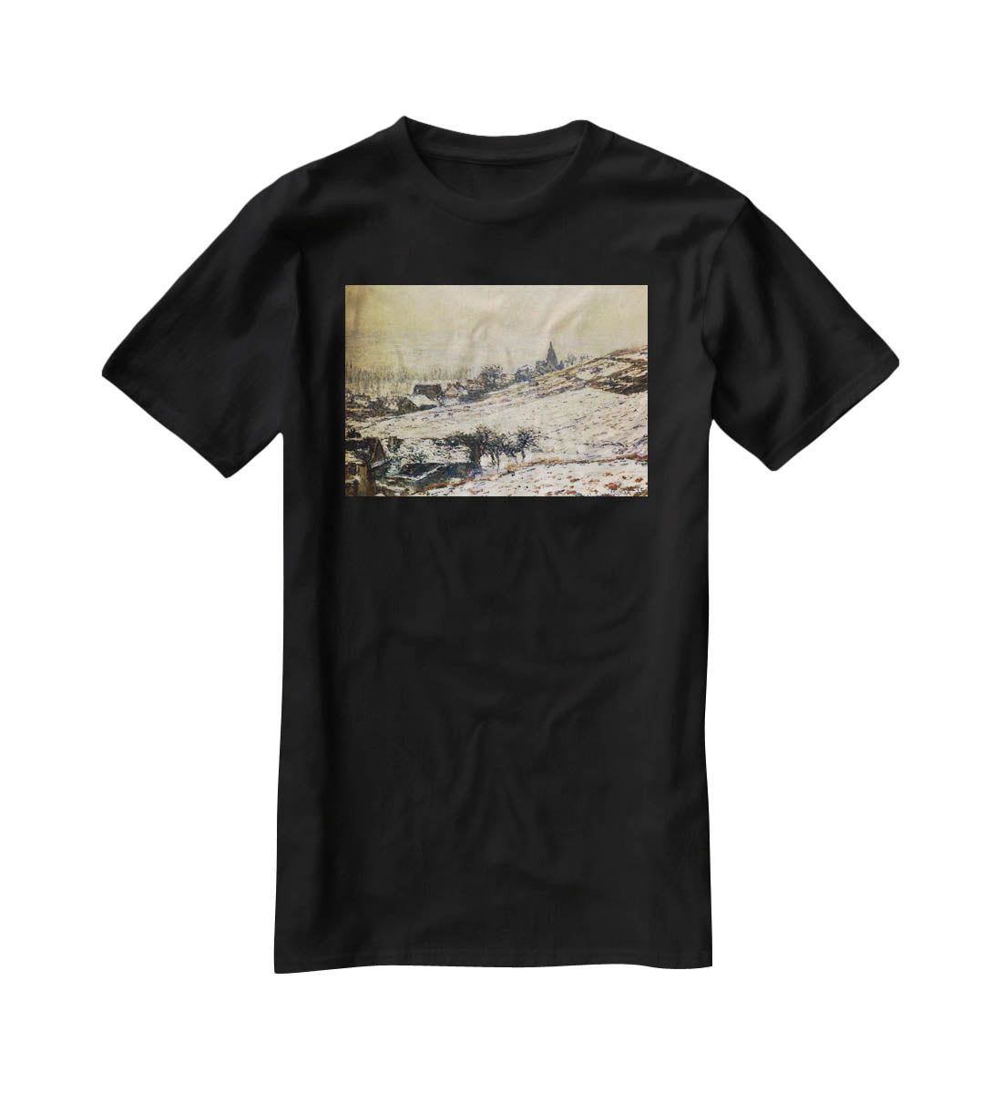 Winter At Giverny 1885 by Monet T-Shirt - Canvas Art Rocks - 1