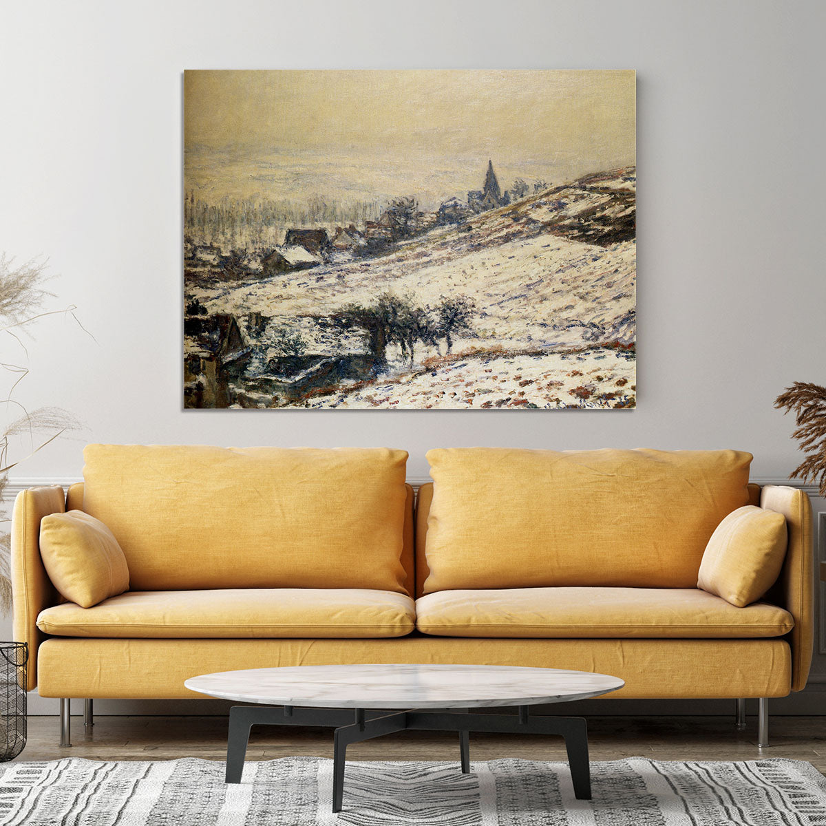 Winter At Giverny 1885 by Monet Canvas Print or Poster - Canvas Art Rocks - 4