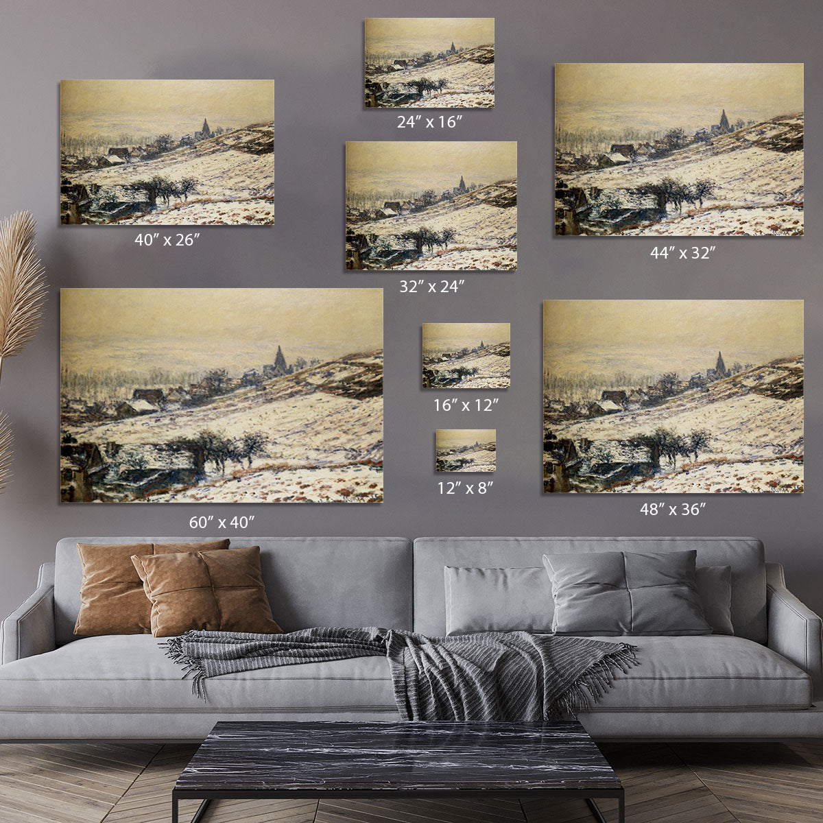 Winter At Giverny 1885 by Monet Canvas Print or Poster - Canvas Art Rocks - 7