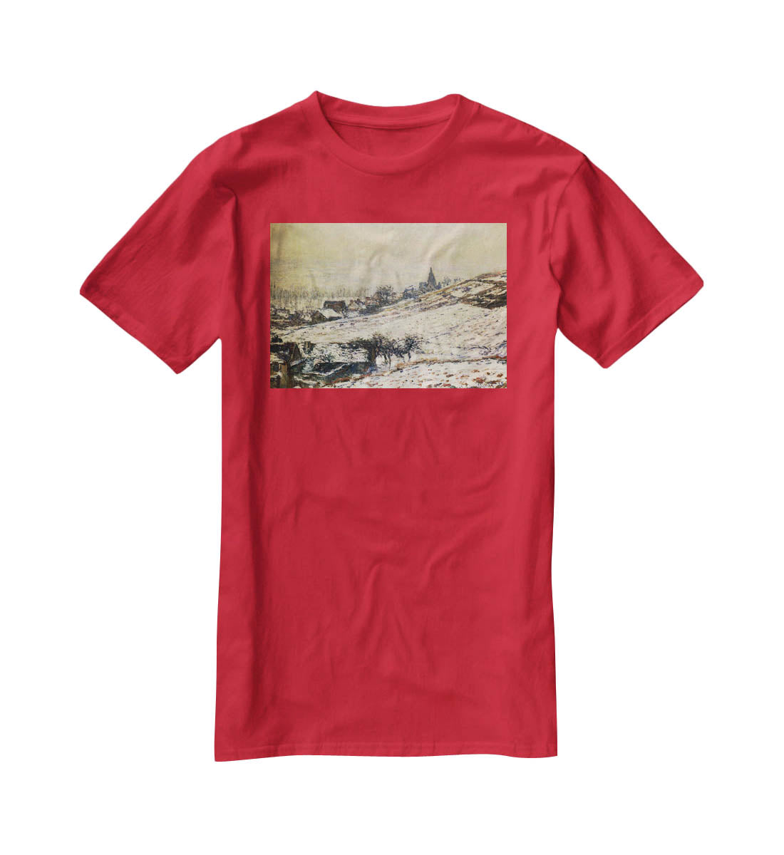 Winter At Giverny 1885 by Monet T-Shirt - Canvas Art Rocks - 4