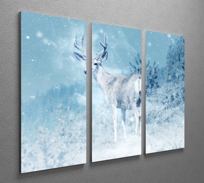 Winter Moose 3 Split Panel Canvas Print - Canvas Art Rocks - 2