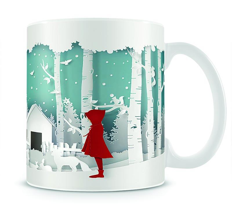 Winter Scene Girl In Red Coat Mug - Canvas Art Rocks - 1