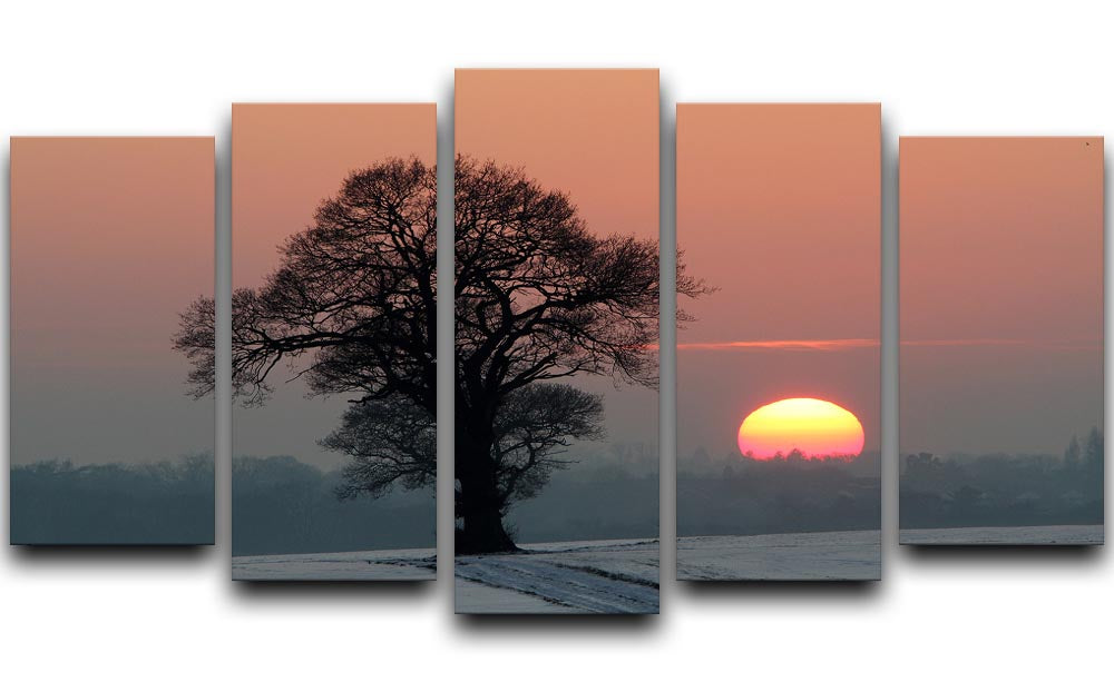 Winter Sunset 5 Split Panel Canvas - Canvas Art Rocks - 1