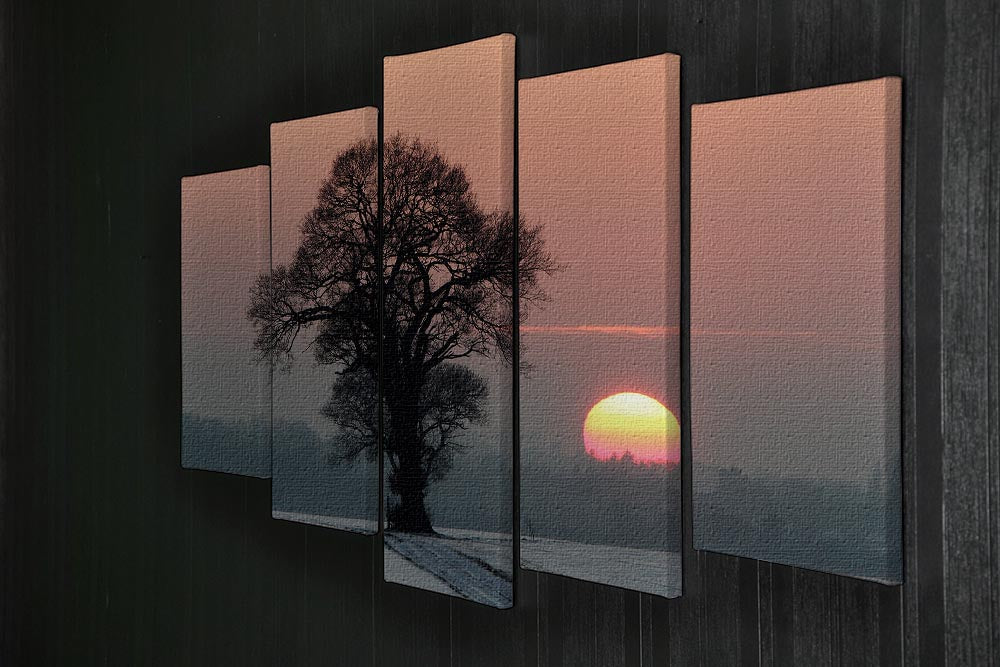 Winter Sunset 5 Split Panel Canvas - Canvas Art Rocks - 2