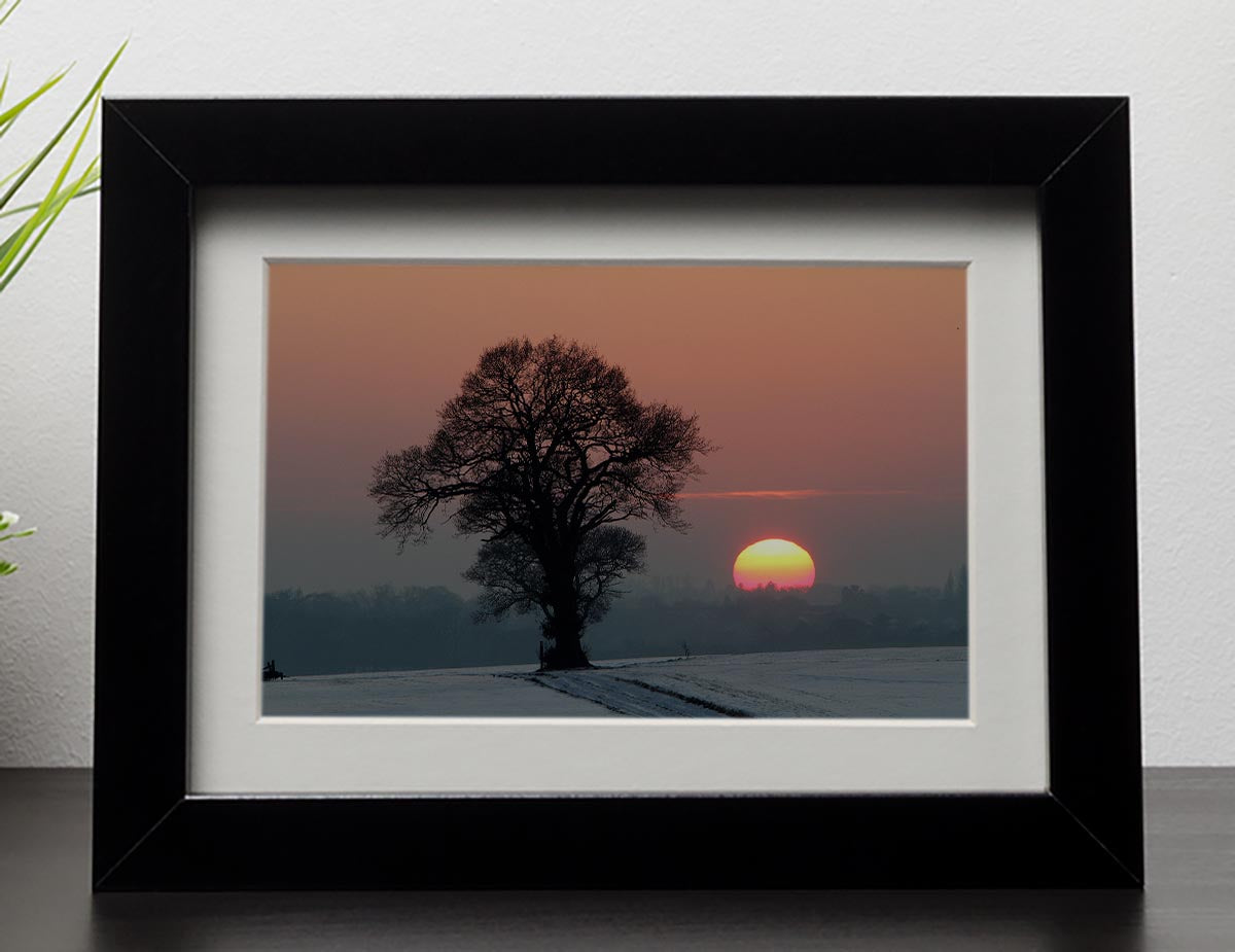 Winter Sunset Framed Print - Canvas Art Rocks - 1