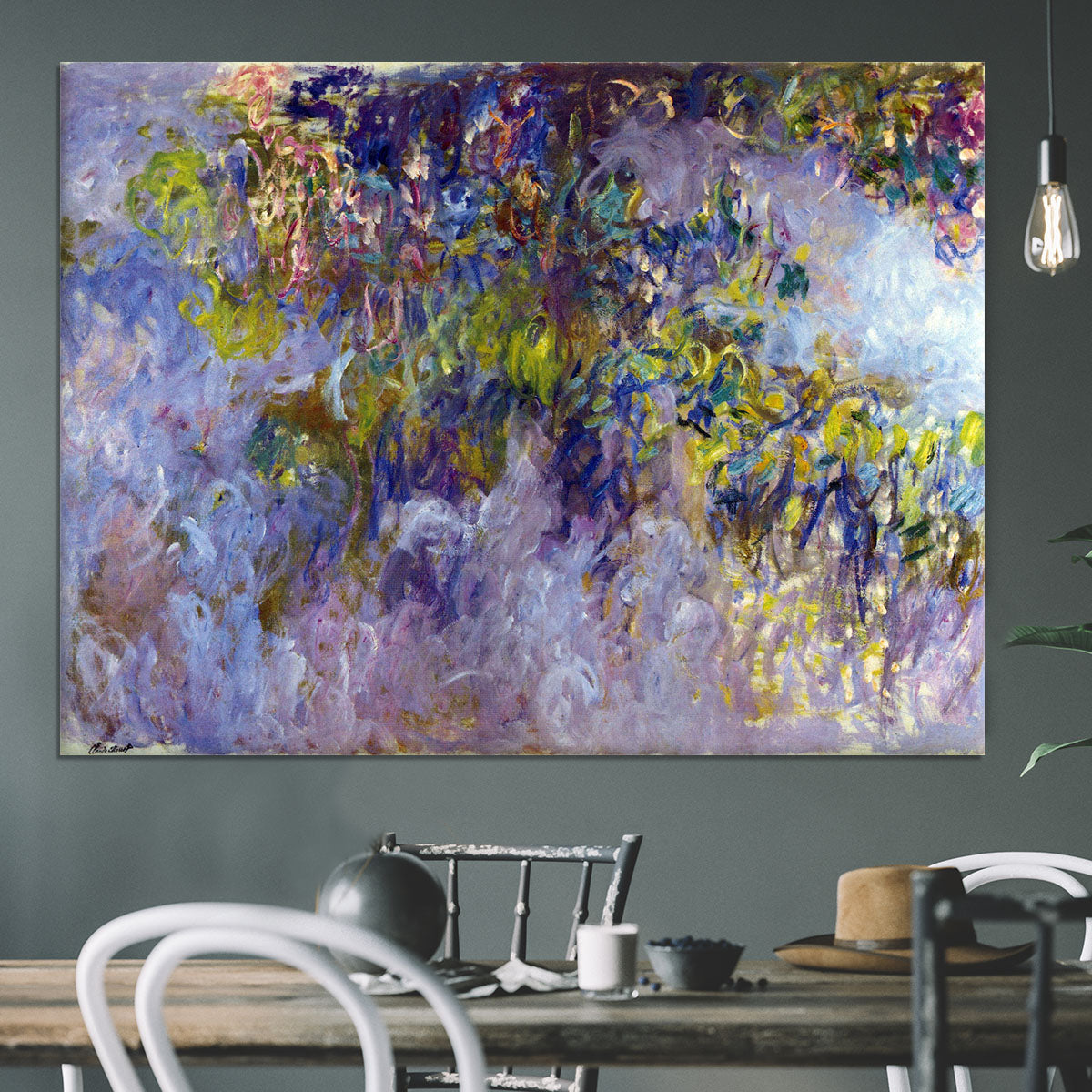 Wisteria 1 by Monet Canvas Print or Poster - Canvas Art Rocks - 3
