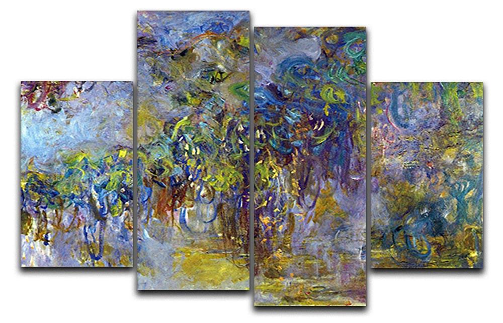 Wisteria 2 by Monet 4 Split Panel Canvas  - Canvas Art Rocks - 1