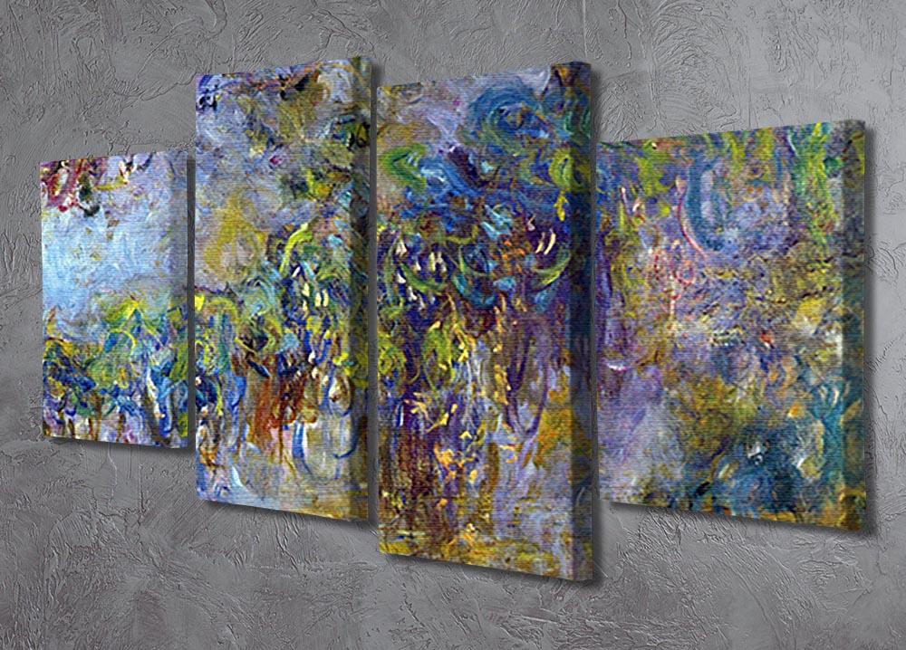 Wisteria 2 by Monet 4 Split Panel Canvas - Canvas Art Rocks - 2