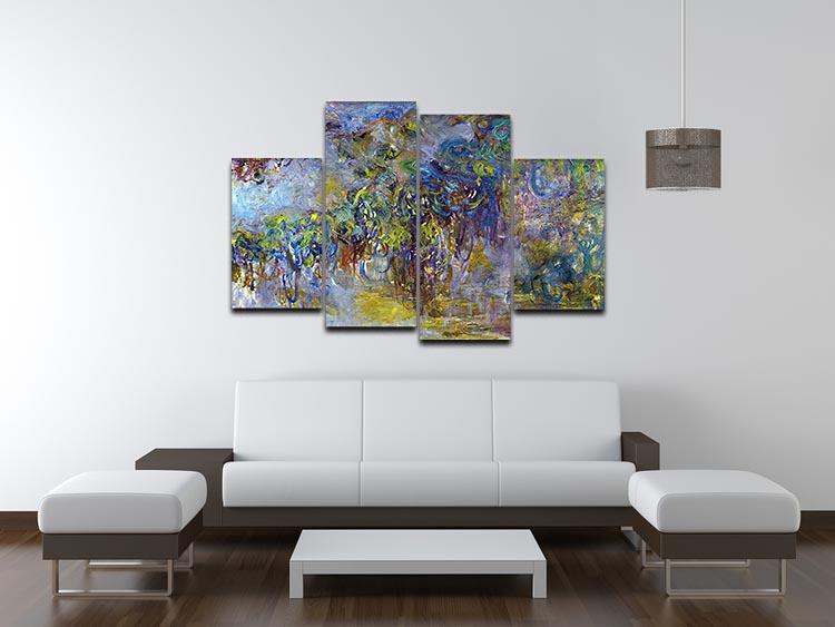 Wisteria 2 by Monet 4 Split Panel Canvas - Canvas Art Rocks - 3