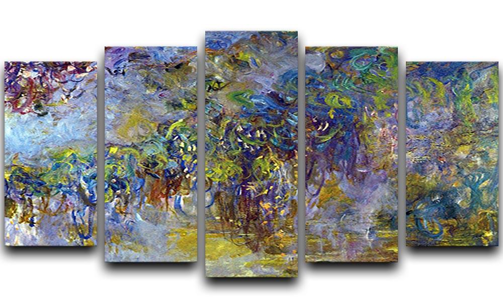 Wisteria 2 by Monet 5 Split Panel Canvas  - Canvas Art Rocks - 1
