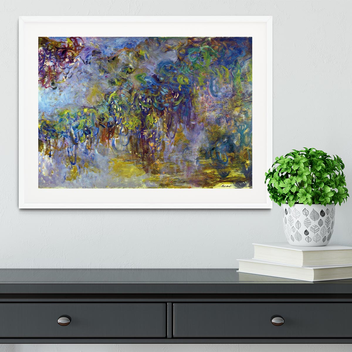 Wisteria 2 by Monet Framed Print - Canvas Art Rocks - 5