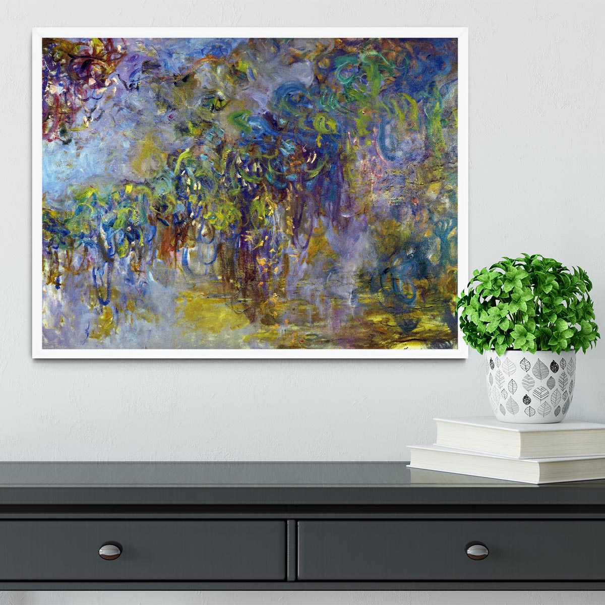 Wisteria 2 by Monet Framed Print - Canvas Art Rocks -6