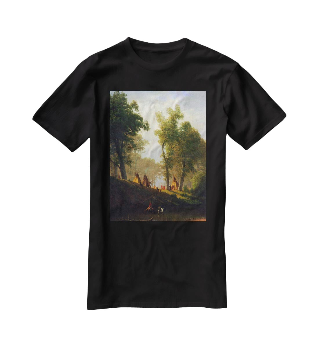 Wolf River Kansas by Bierstadt T-Shirt - Canvas Art Rocks - 1
