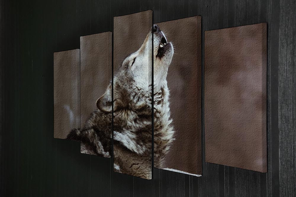 Wolves howl in Moscow Zoo 5 Split Panel Canvas - Canvas Art Rocks - 2