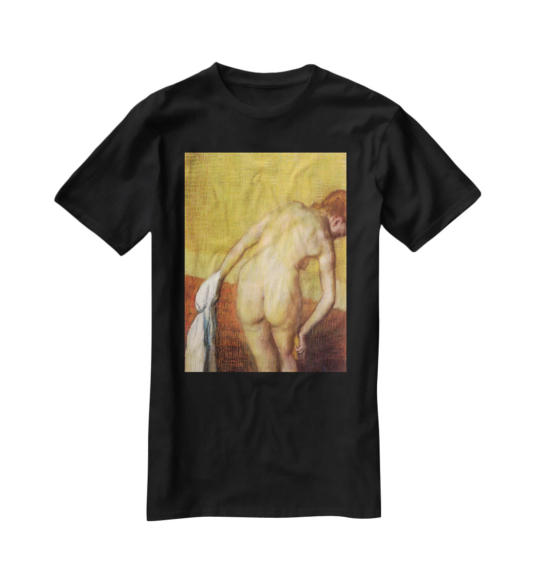 Woman Drying with towel and sponge by Degas T-Shirt - Canvas Art Rocks - 1