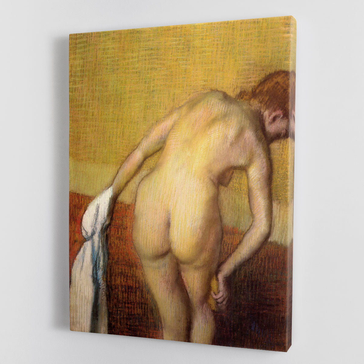 Woman Drying with towel and sponge by Degas Canvas Print or Poster - Canvas Art Rocks - 1