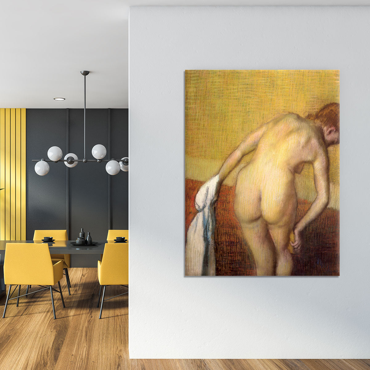 Woman Drying with towel and sponge by Degas Canvas Print or Poster - Canvas Art Rocks - 4