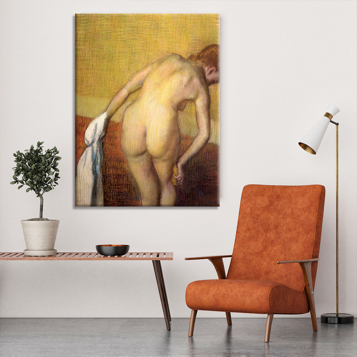 Woman Drying with towel and sponge by Degas Canvas Print or Poster - Canvas Art Rocks - 6