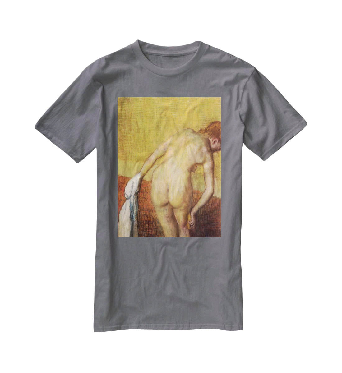 Woman Drying with towel and sponge by Degas T-Shirt - Canvas Art Rocks - 3