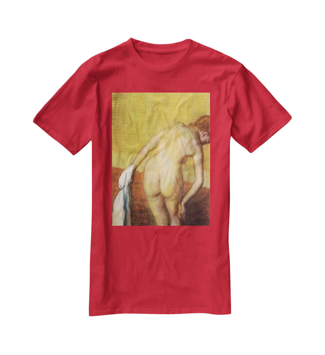 Woman Drying with towel and sponge by Degas T-Shirt - Canvas Art Rocks - 4