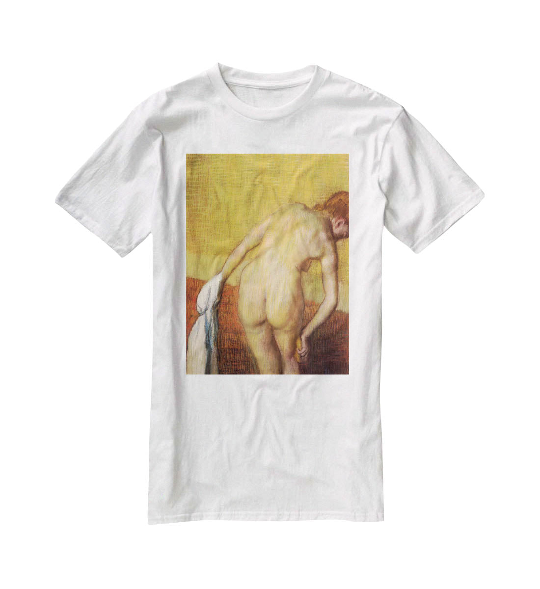 Woman Drying with towel and sponge by Degas T-Shirt - Canvas Art Rocks - 5