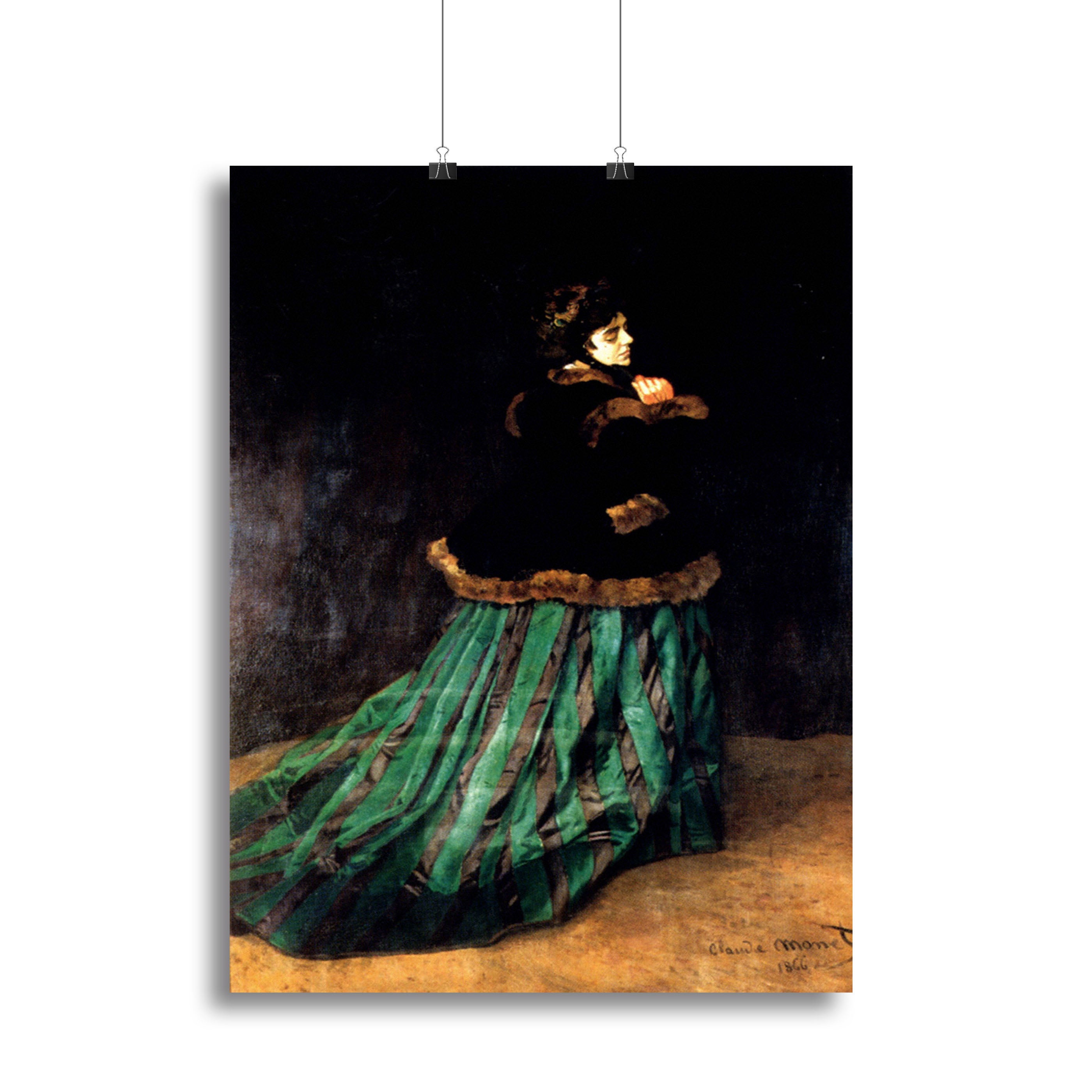 Woman In A Green Dress by Monet Canvas Print or Poster - Canvas Art Rocks - 2
