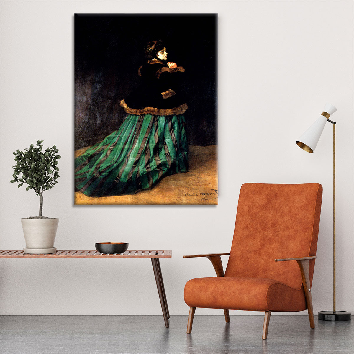 Woman In A Green Dress by Monet Canvas Print or Poster - Canvas Art Rocks - 6
