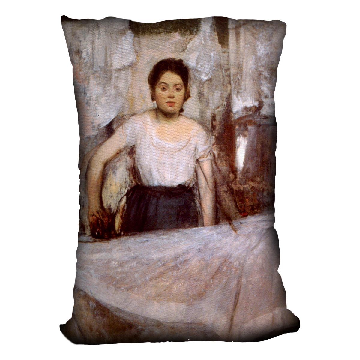 Woman Ironing by Degas Cushion