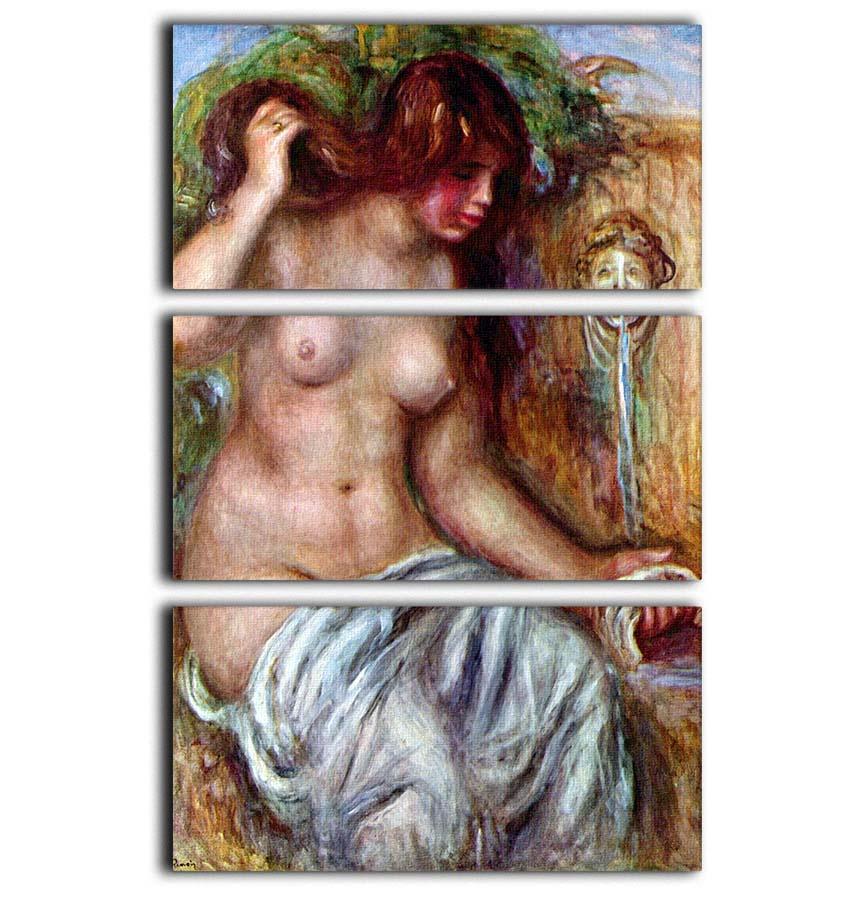 Woman at the Well by Renoir 3 Split Panel Canvas Print - Canvas Art Rocks - 1