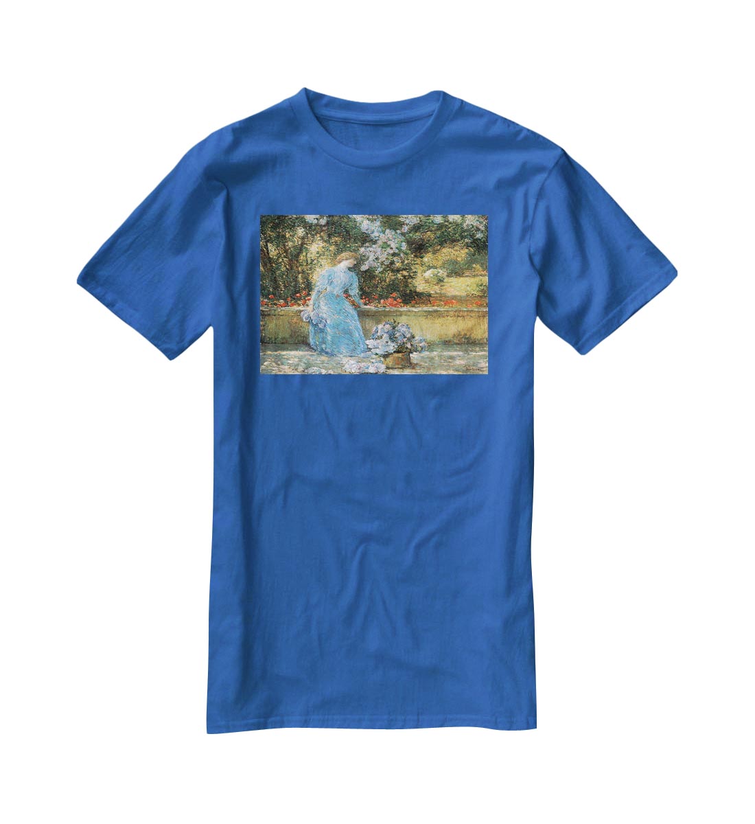 Woman in park by Hassam T-Shirt - Canvas Art Rocks - 2