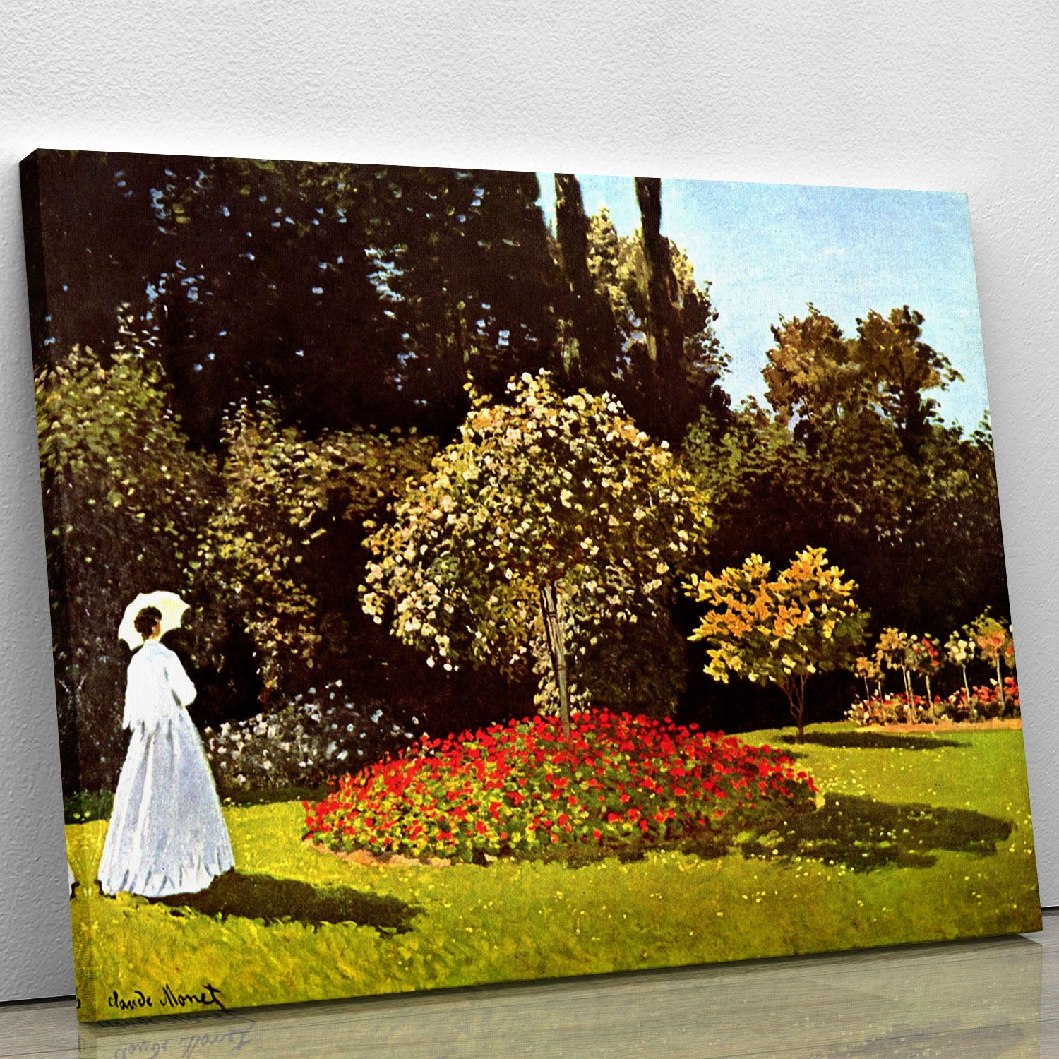 Woman in the garden by Monet Canvas Print or Poster - Canvas Art Rocks - 1