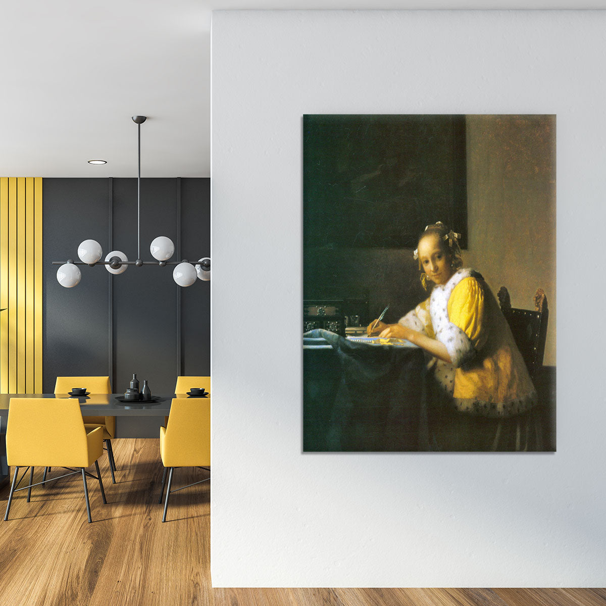 Woman in yellow by Vermeer Canvas Print or Poster - Canvas Art Rocks - 4